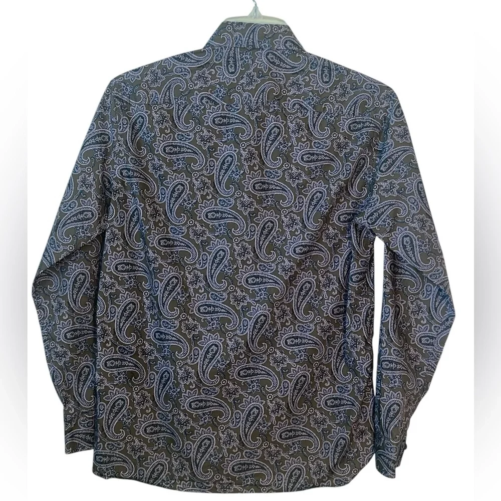 Brooks Brother Red Fleece Cotton, paisley print dress shirt. Size small. GUC - Picture 2 of 7